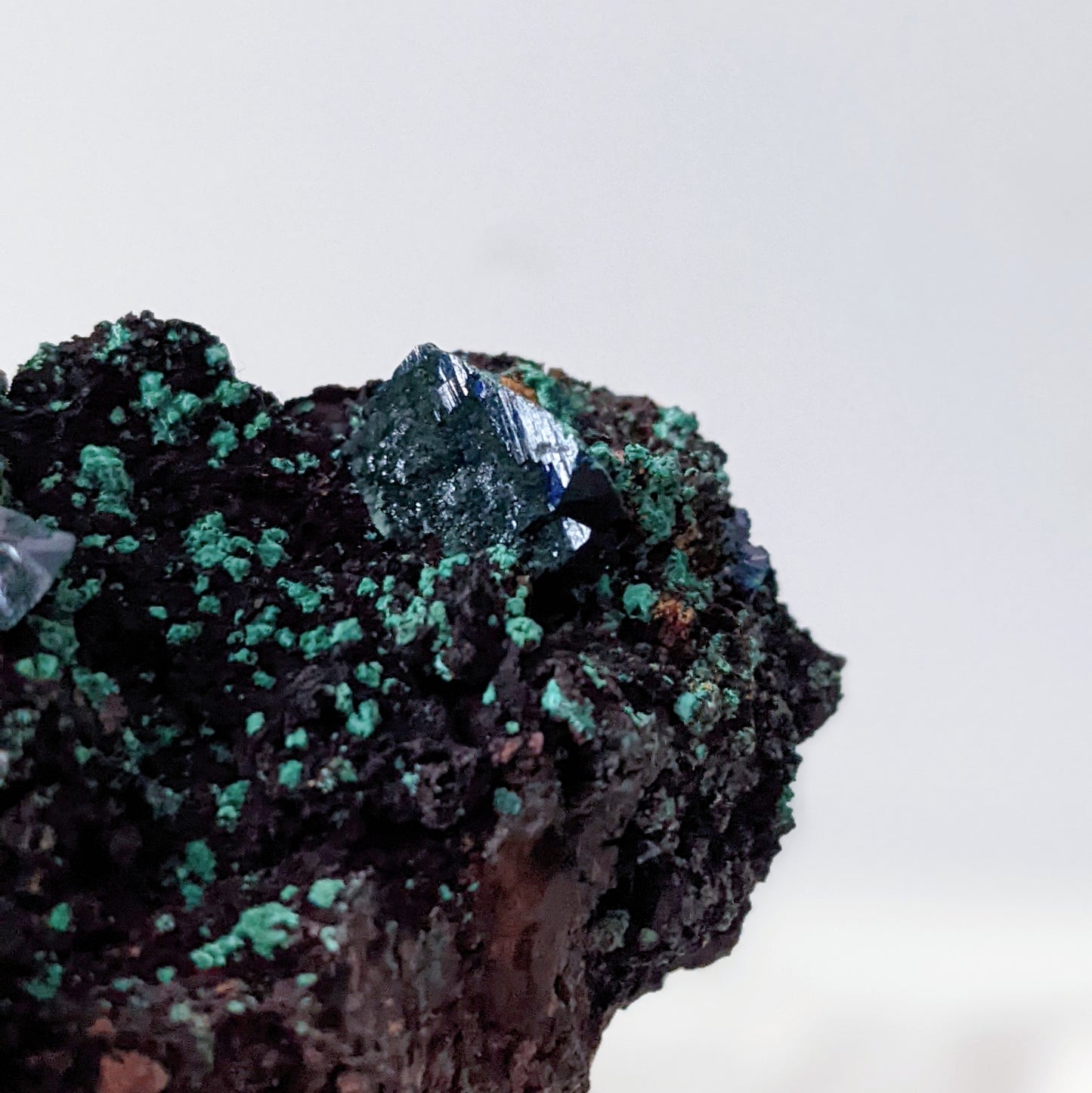 [AZ11] Azurite Malachite on Cuprite 藍銅礦孔雀礦赤銅共生