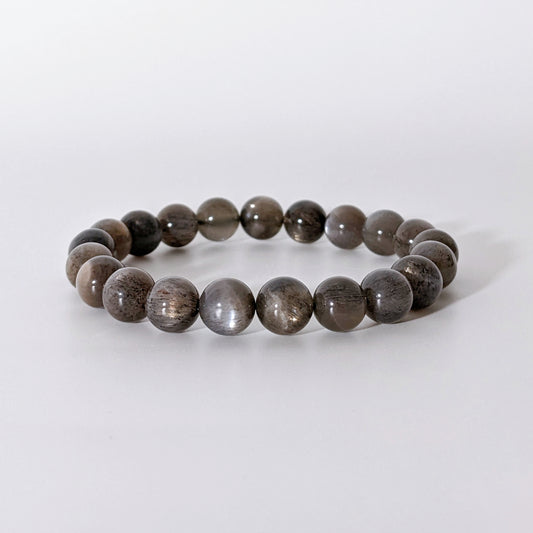 [MBSU08] Black Sunstone Beaded Bracelet 高品黑太陽石手串 9mm