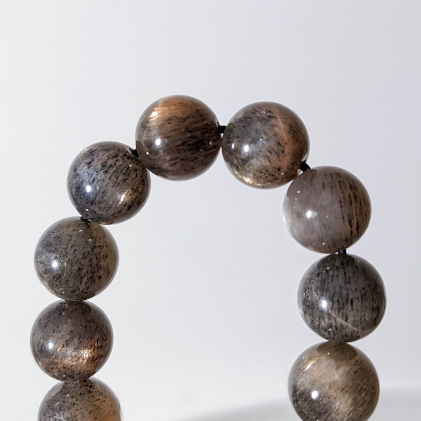 [MBSU08] Black Sunstone Beaded Bracelet 高品黑太陽石手串 9mm