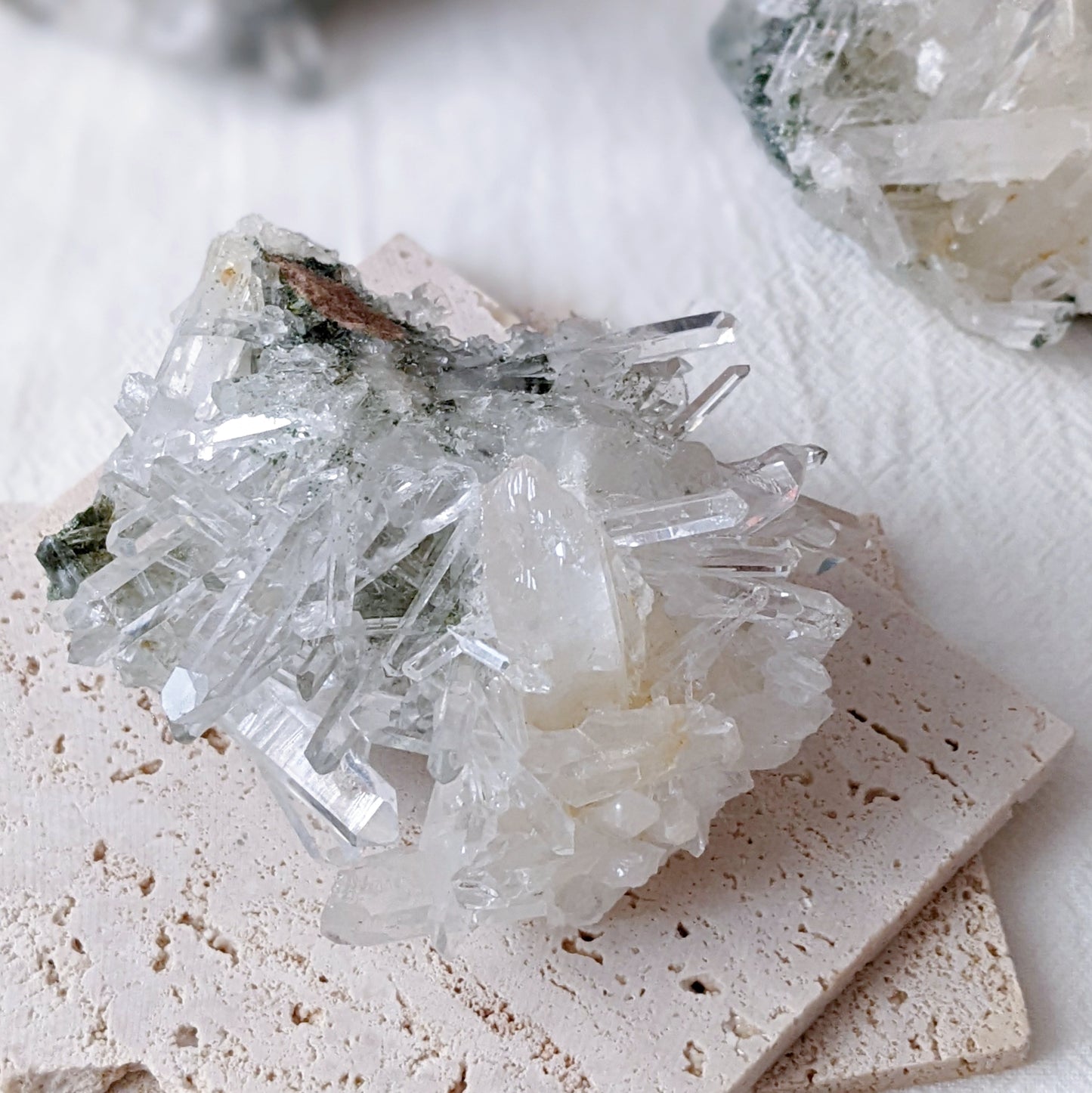 [LE02] Rare Water Clear Green Lemurian Cluster Premium Grade