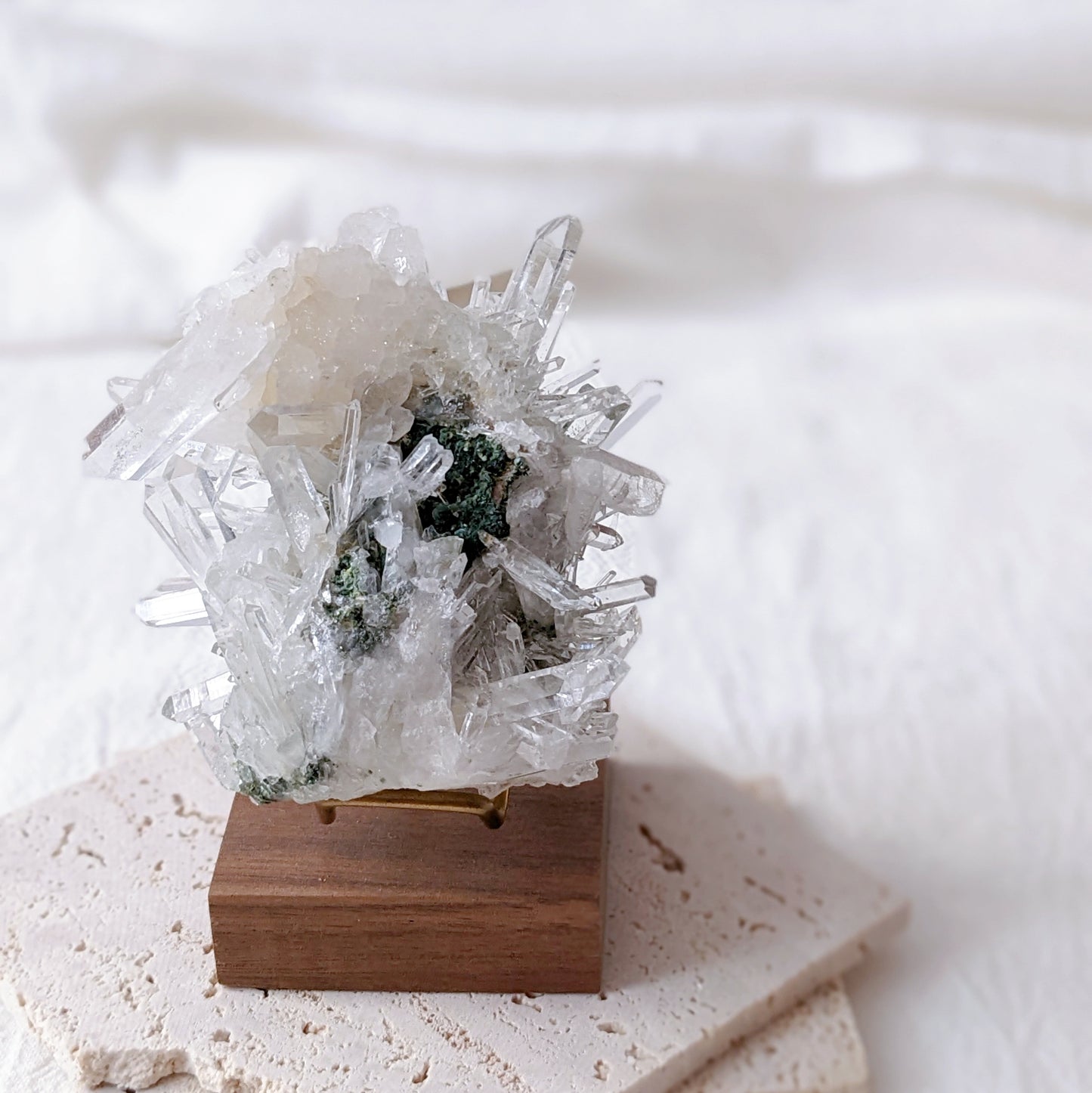[LE02] Rare Water Clear Green Lemurian Cluster Premium Grade