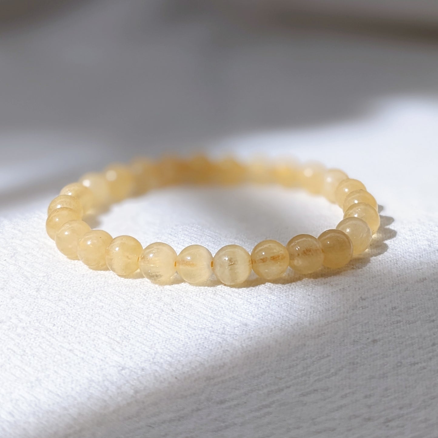 [MBCA01] Mango Calcite Beaded Bracelet 芒果方解石手串 7-9mm