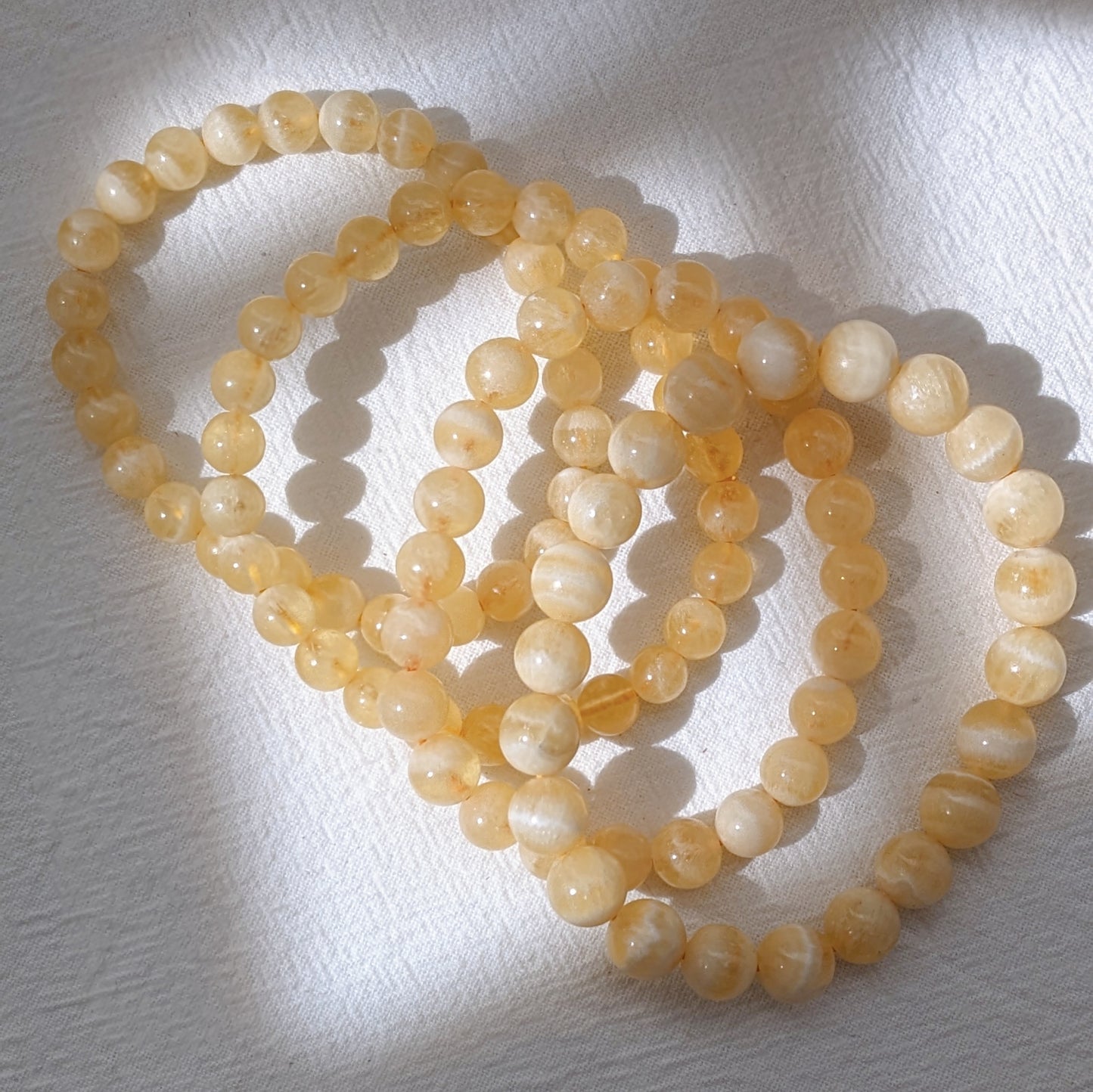[MBCA01] Mango Calcite Beaded Bracelet 芒果方解石手串 7-9mm