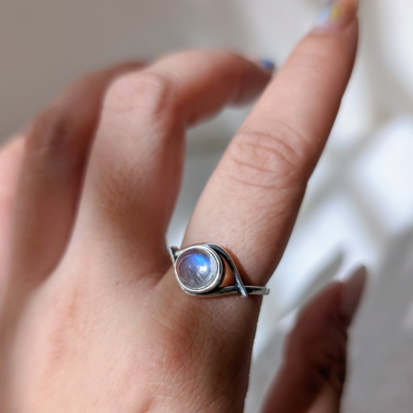 [MRMO02] Moonstone Silver Ring 月亮石銀戒指