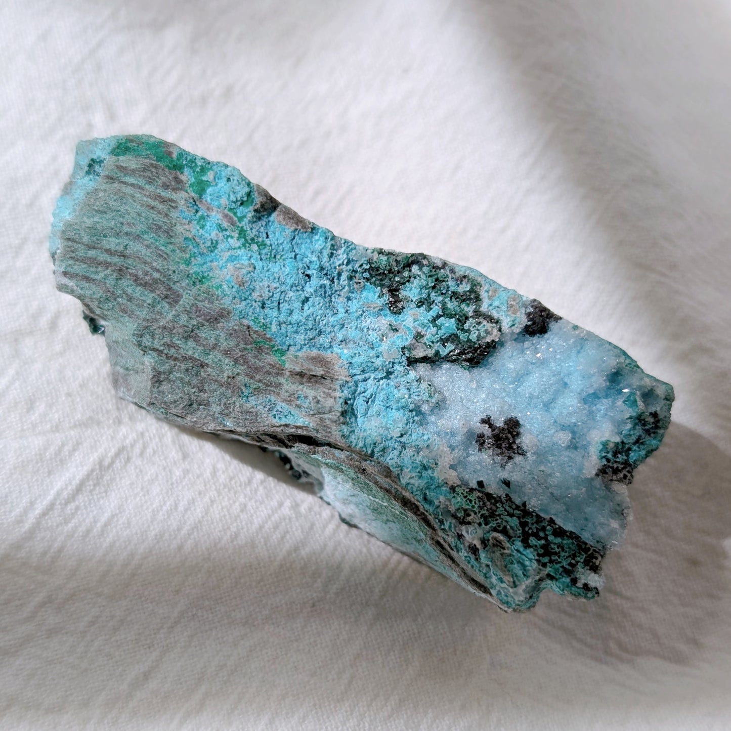 [CY06] Druzy Chrysocolla Malachite and Dioptase, Congo 孔雀礦矽孔雀石翠黃銅礦水晶共生