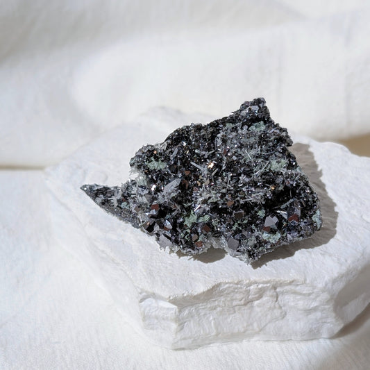 [GA03] Galena with Calcite Quartz, Bulgaria 保加利亞方鉛礦白水晶共生