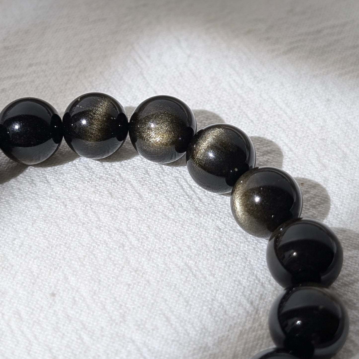 [MBOB03] Golden Obsidian Beaded Bracelet 金曜石 11mm
