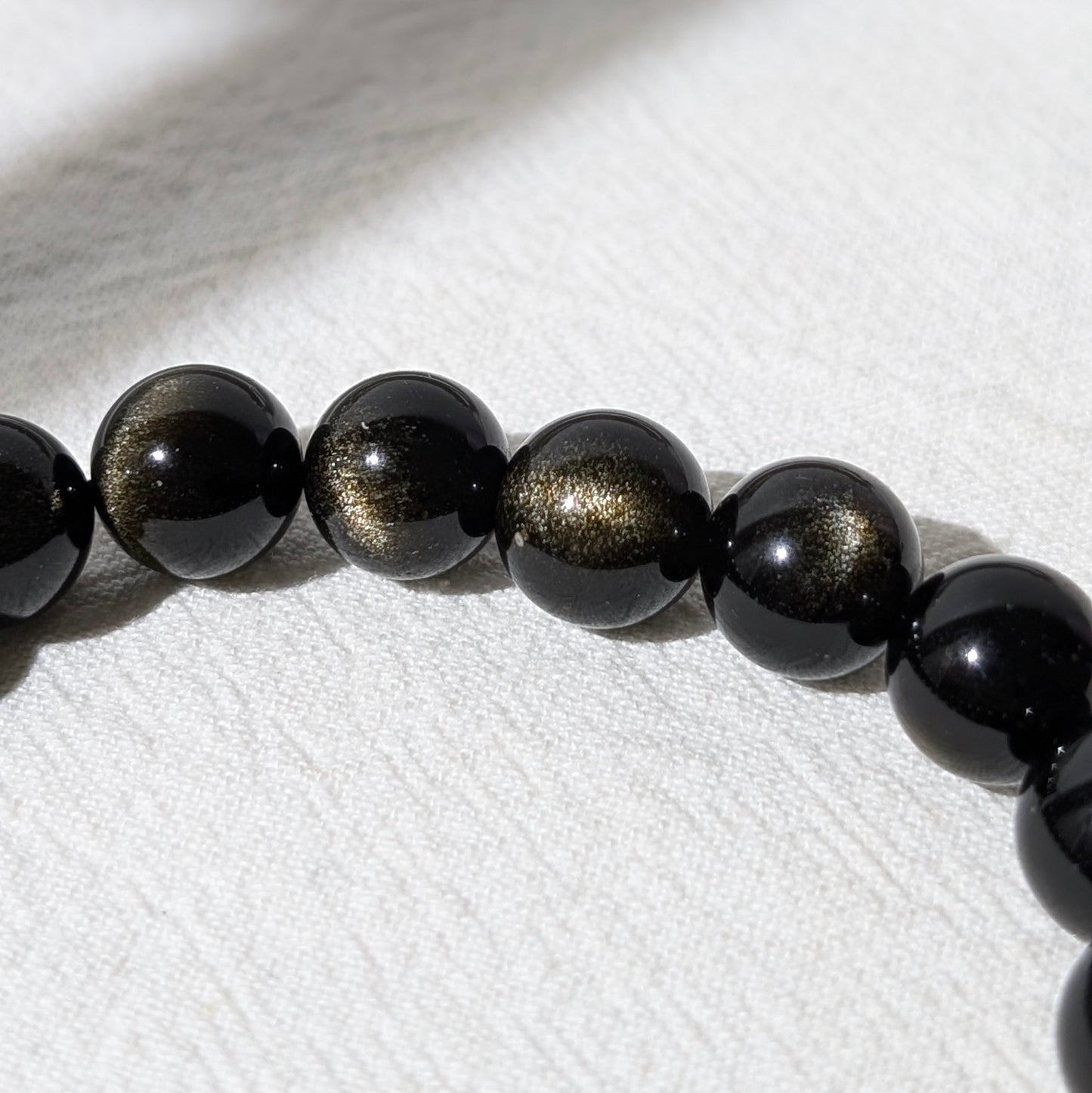 [MBOB03] Golden Obsidian Beaded Bracelet 金曜石 11mm