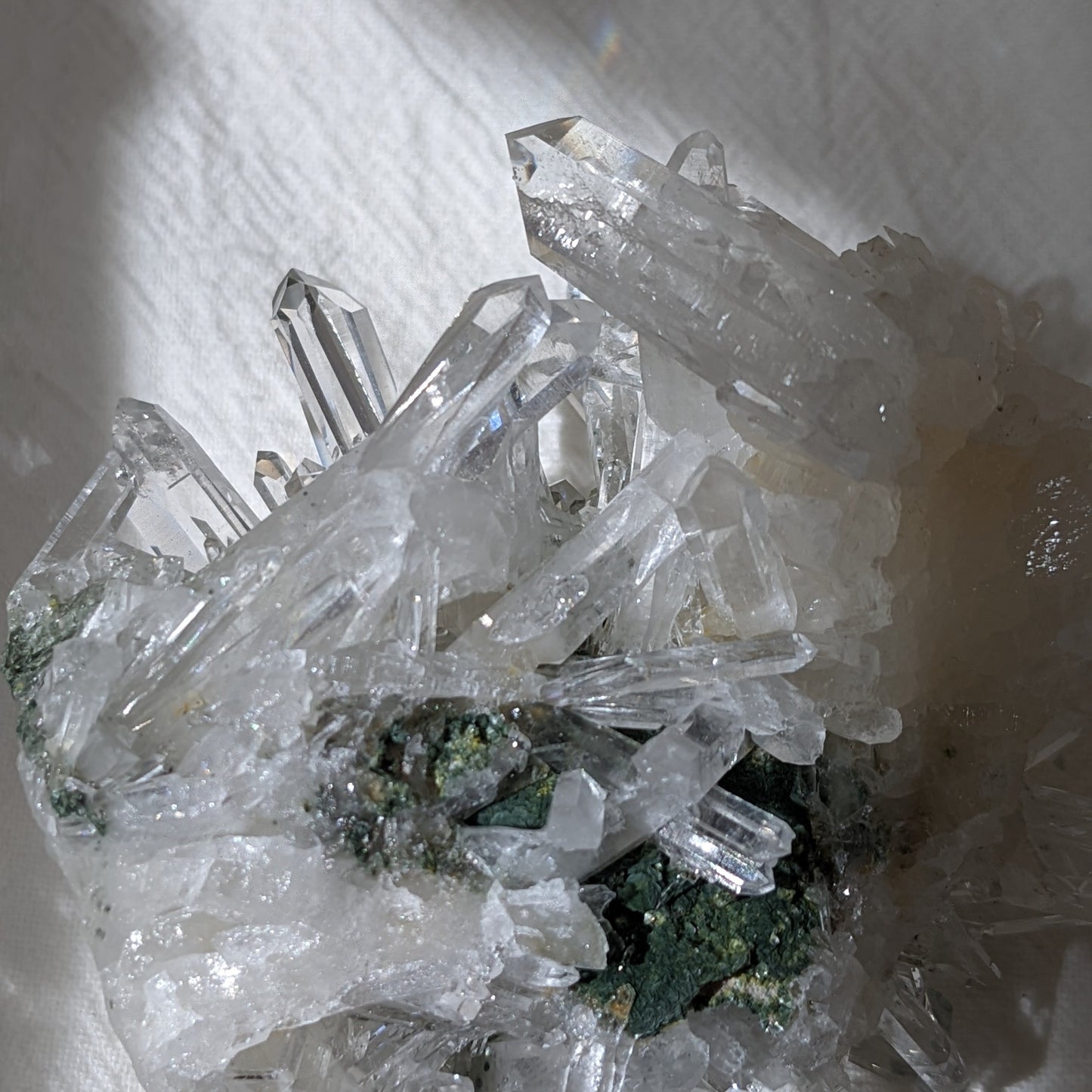 [LE02] Rare Water Clear Green Lemurian Cluster Premium Grade