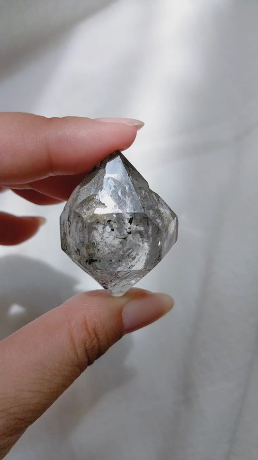 [DT04] High Grade Quicksand Rainbow Double Terminated Clear Quartz (Record Keeper) 高品流沙彩虹雙尖白水晶資料庫水晶
