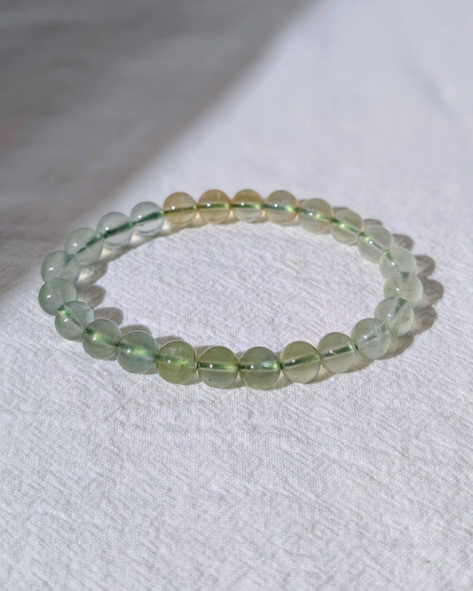 [MBPR04] Gradient Prehnite Beaded Bracelet 漸變葡萄石手串 8mm