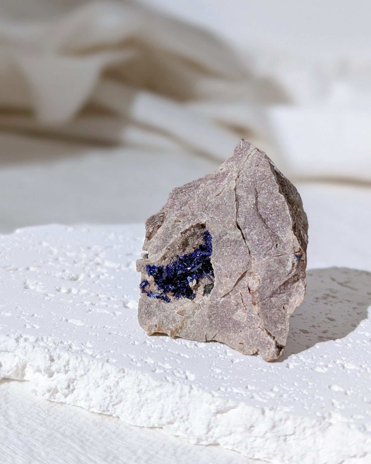 [AZ35] Azurite on matrix, Morocco 摩洛哥藍銅礦