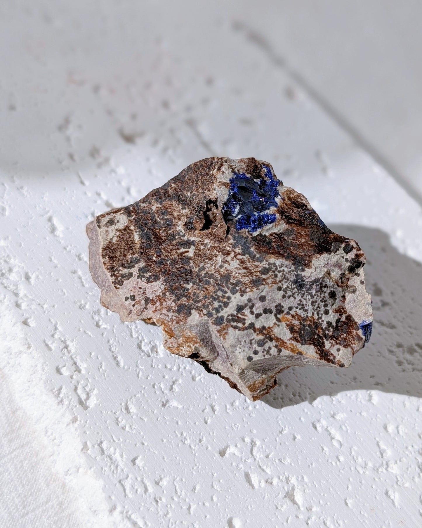 [AZ32] Azurite on matrix, Morocco 摩洛哥藍銅礦