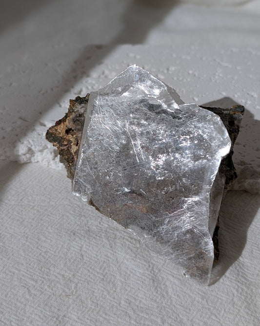 [SE06] Selenite on matrix 透石膏帶底岩