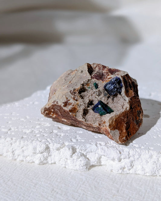 [AZ30] Azurite on matrix, Morocco 摩洛哥藍銅礦