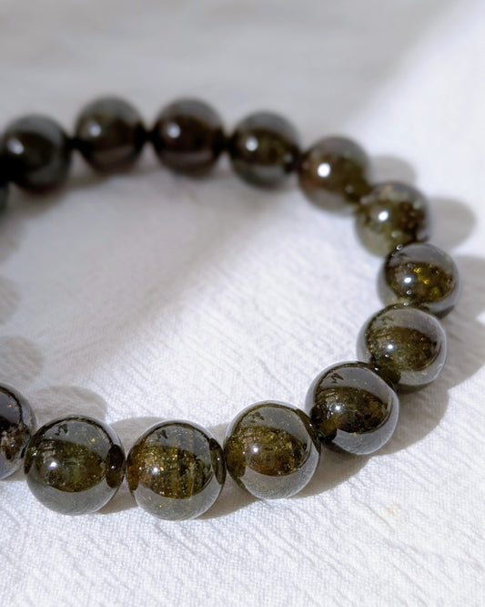 [MBGG] Green Grossular Garnet Beaded Bracelet 翠石榴手串 11-13mm