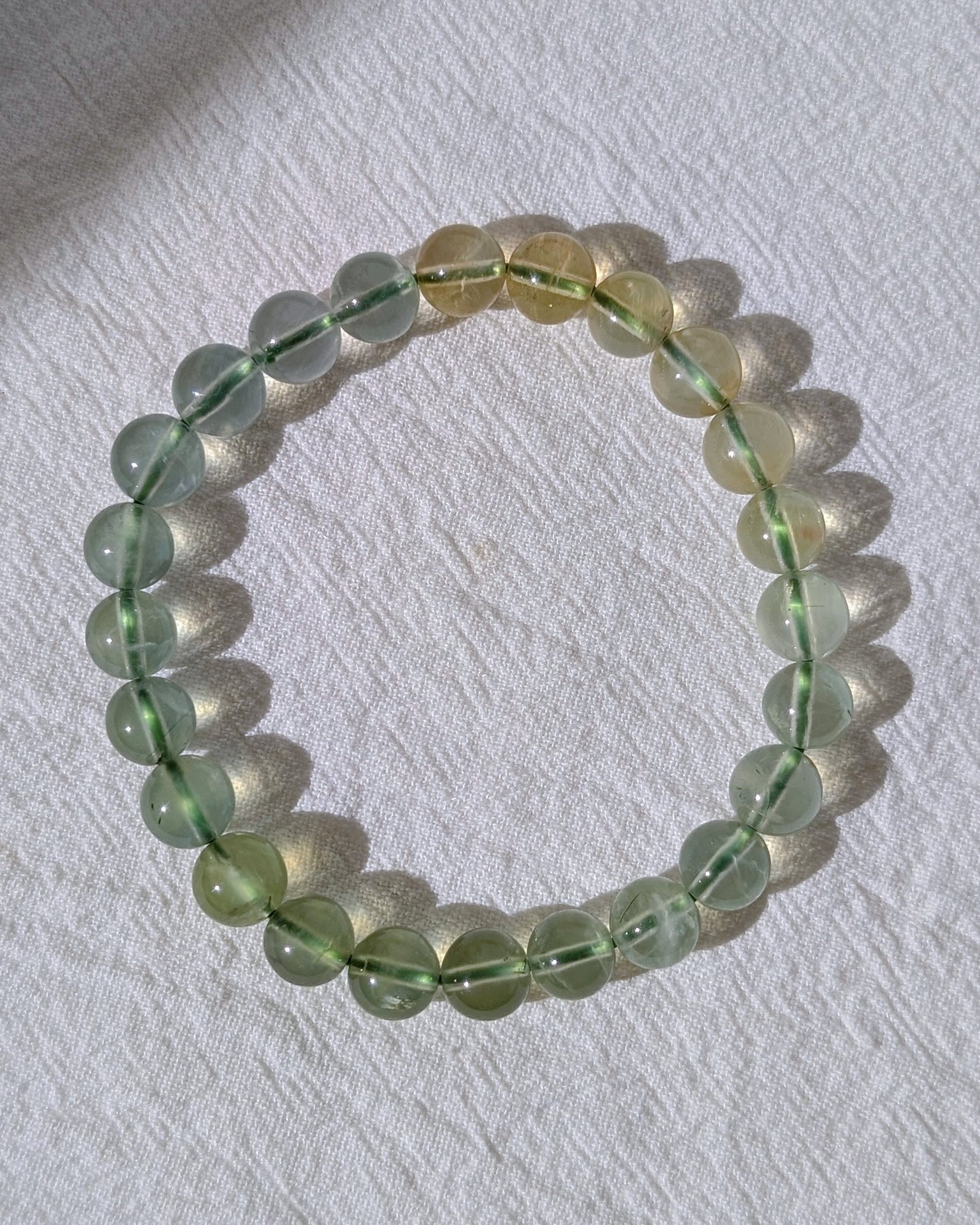 [MBPR04] Gradient Prehnite Beaded Bracelet 漸變葡萄石手串 8mm
