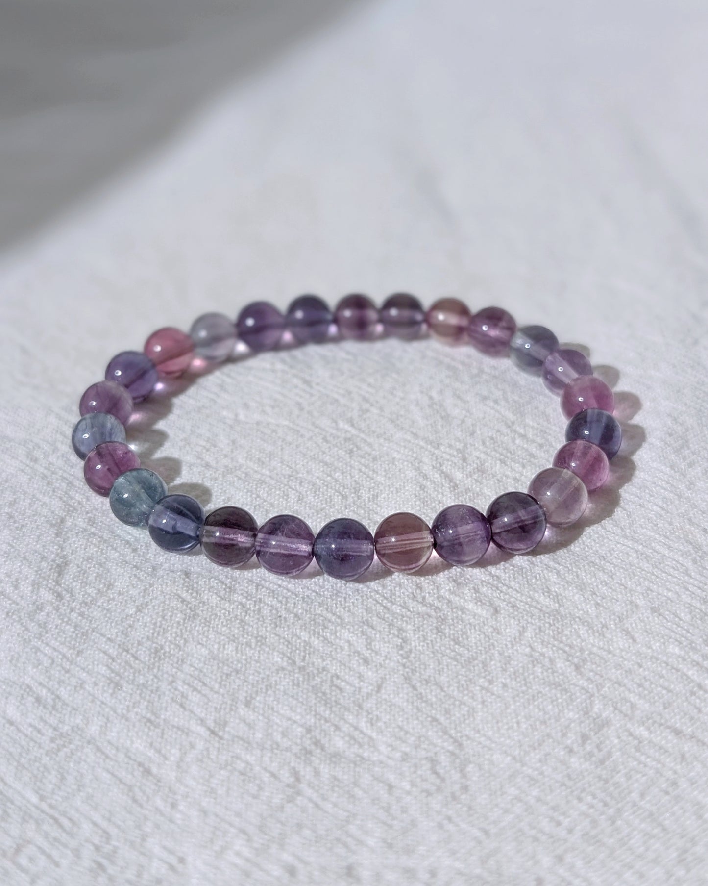 [MBFL04] Fluorite Beaded Bracelet 夢幻色螢石手串 7mm