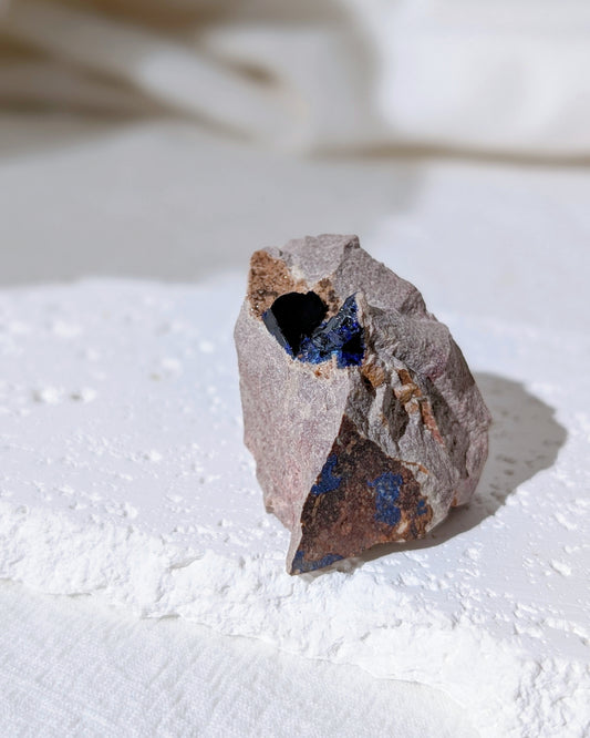 [AZ34] Azurite on matrix, Morocco 摩洛哥藍銅礦