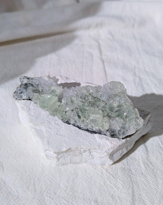 [FL29] Green Glass Fluorite with Quartz 香花嶺玻璃體綠螢石