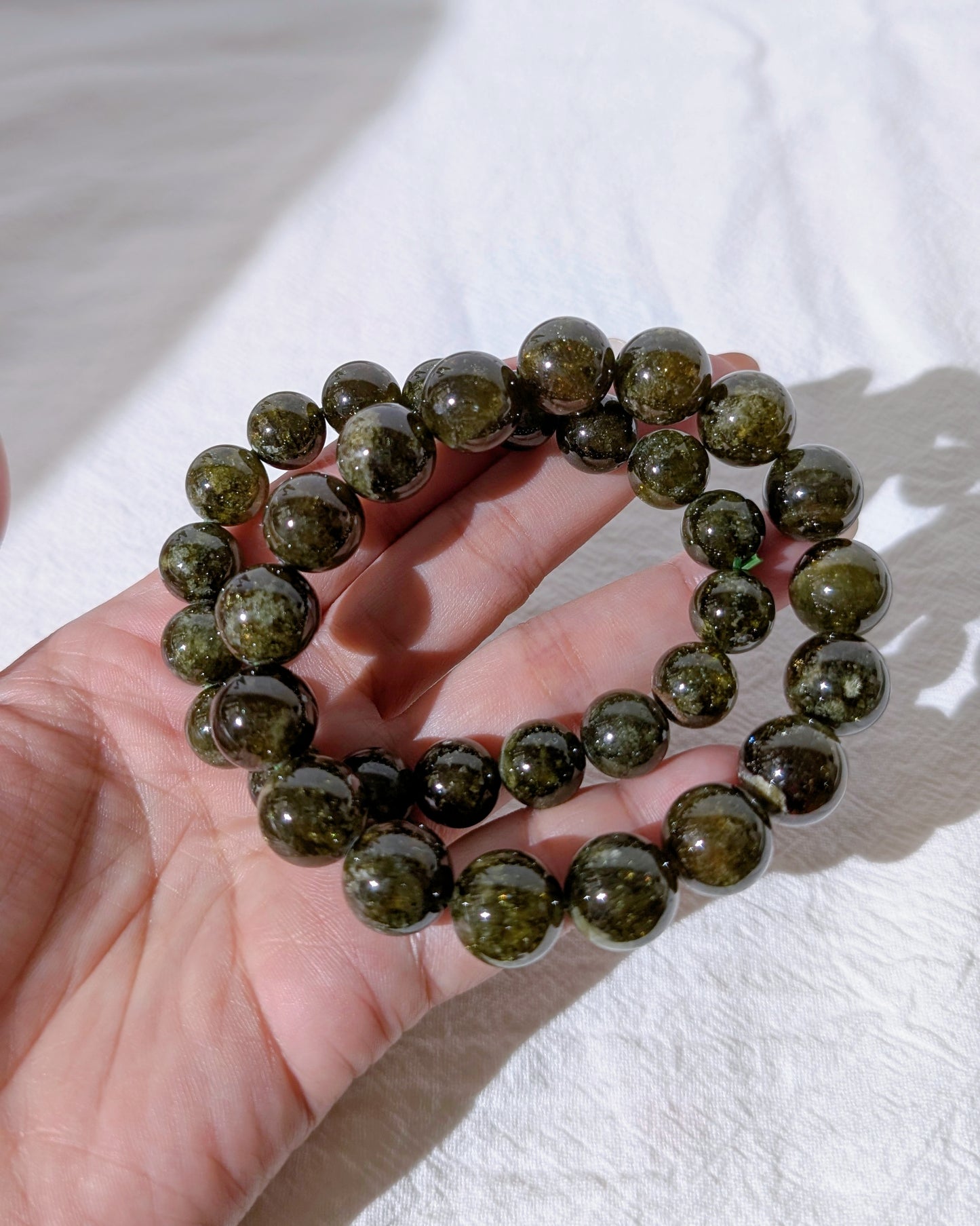[MBGG] Green Grossular Garnet Beaded Bracelet 翠石榴手串 11-13mm