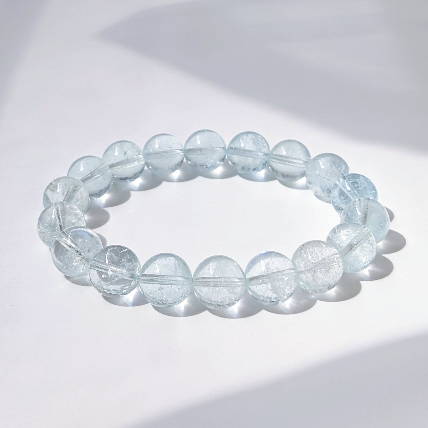 [MBAQ01] High Grade Aquamarine Beaded Bracelet 高品冰透海藍寶 7-11mm