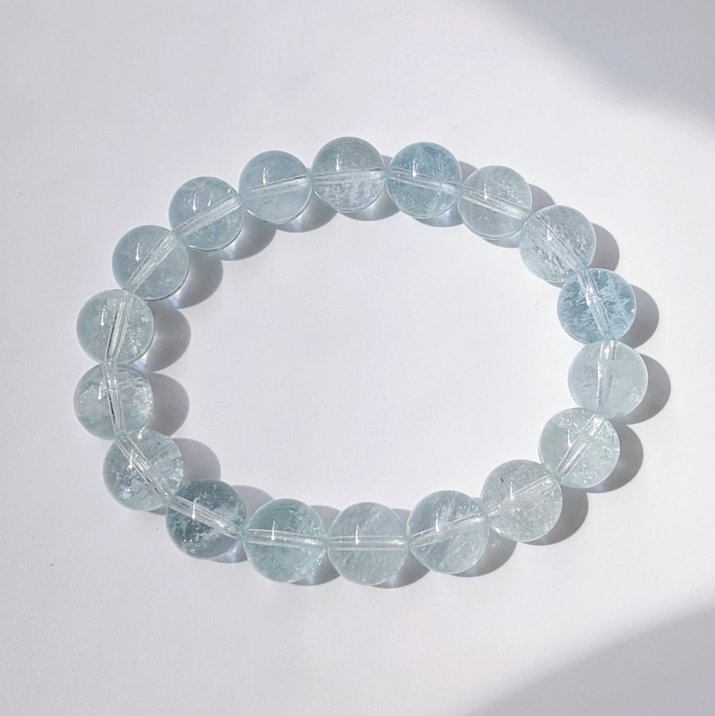 [MBAQ01] High Grade Aquamarine Beaded Bracelet 高品冰透海藍寶 7-11mm