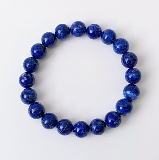[MBLL07] Lapis Lazuli Beaded Bracelet 老礦青金手串 10mm