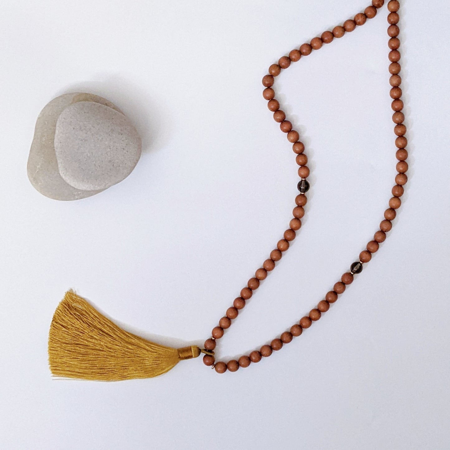 [MALA01] Root Chakra 108 Mala - Sandalwood + Smoky Quartz 檀木+茶晶108顆佛珠