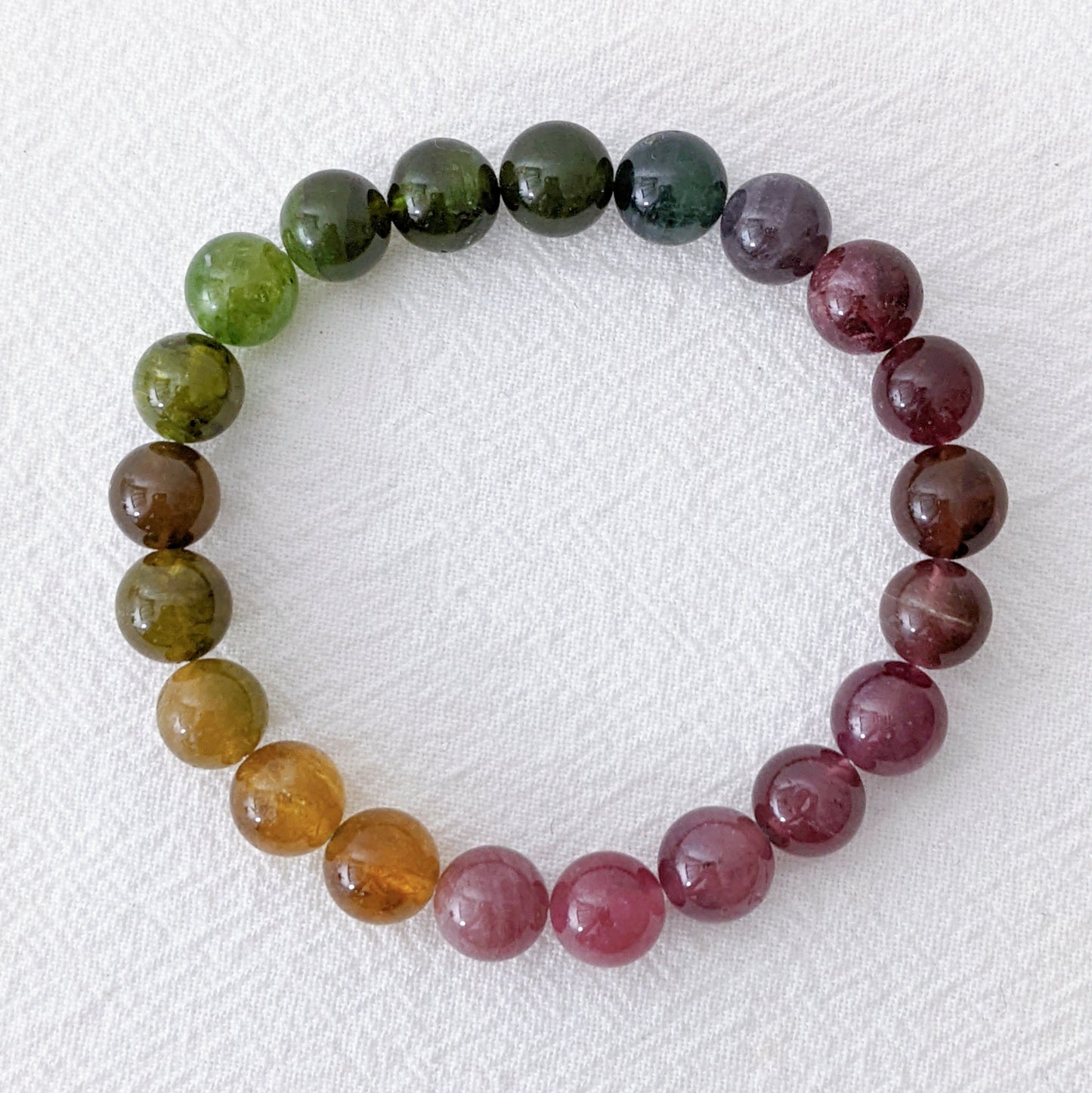 [MBTO02] High Grade Rainbow Tourmaline Beaded Bracelet 高品彩碧手串 9+mm