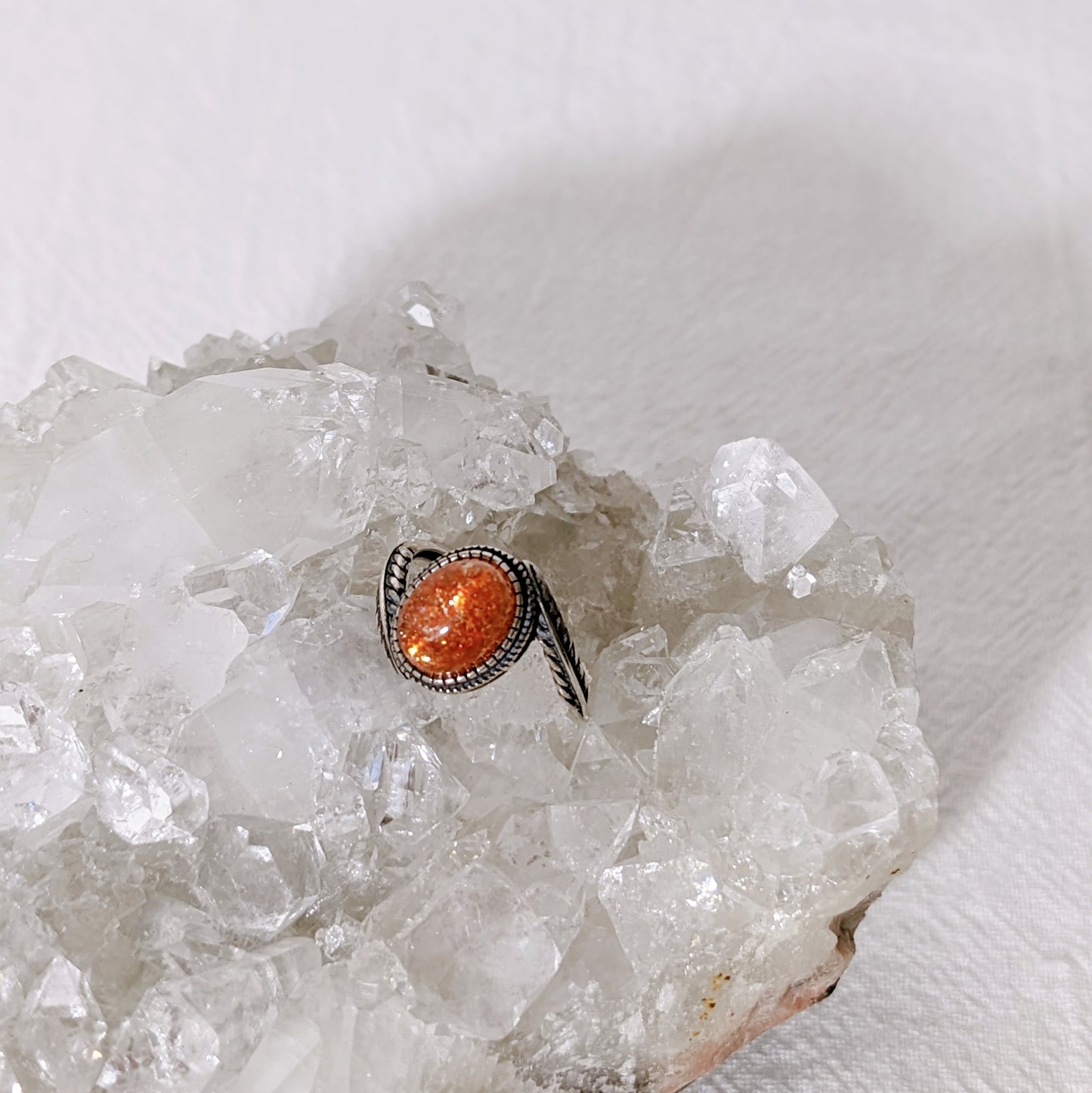[MRSU01] Sunstone Silver Ring 太陽石銀戒指