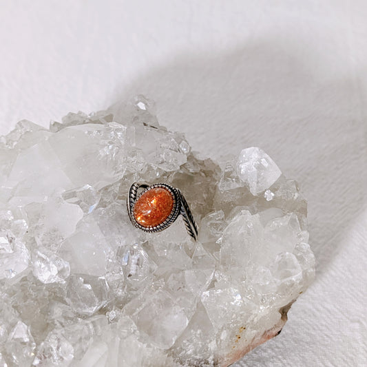 [MRSU01] Sunstone Silver Ring 太陽石銀戒指