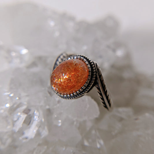 [MRSU01] Sunstone Silver Ring 太陽石銀戒指