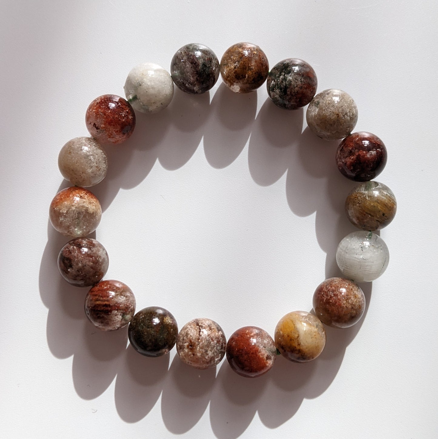 [MBLD06] Garden Quartz Lodolite Beaded Bracelet 清晶四季幽靈手串 12mm