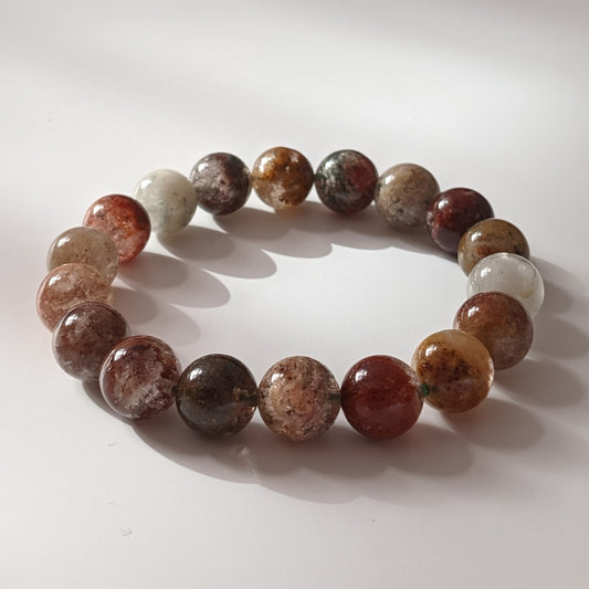 [MBLD06] Garden Quartz Lodolite Beaded Bracelet 清晶四季幽靈手串 12mm
