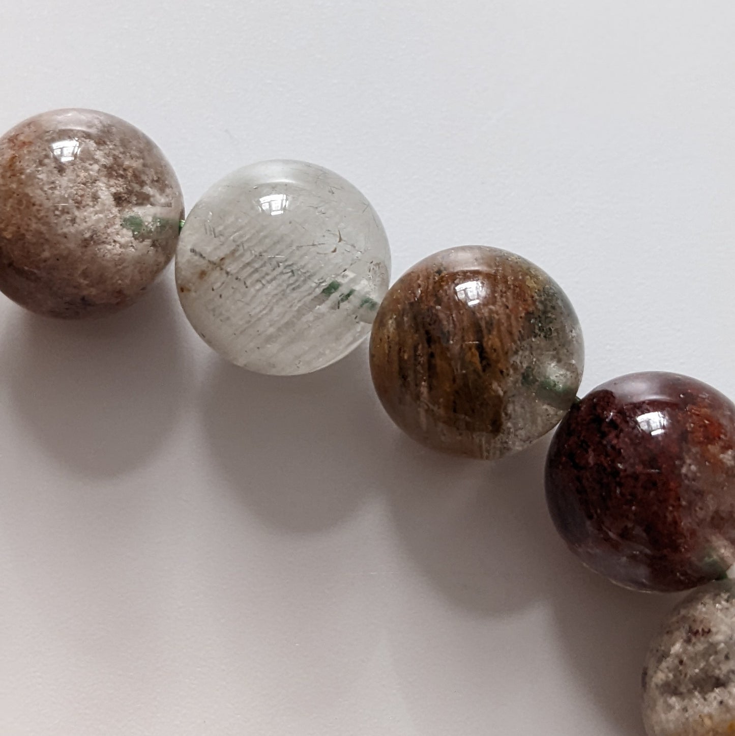 [MBLD06] Garden Quartz Lodolite Beaded Bracelet 清晶四季幽靈手串 12mm