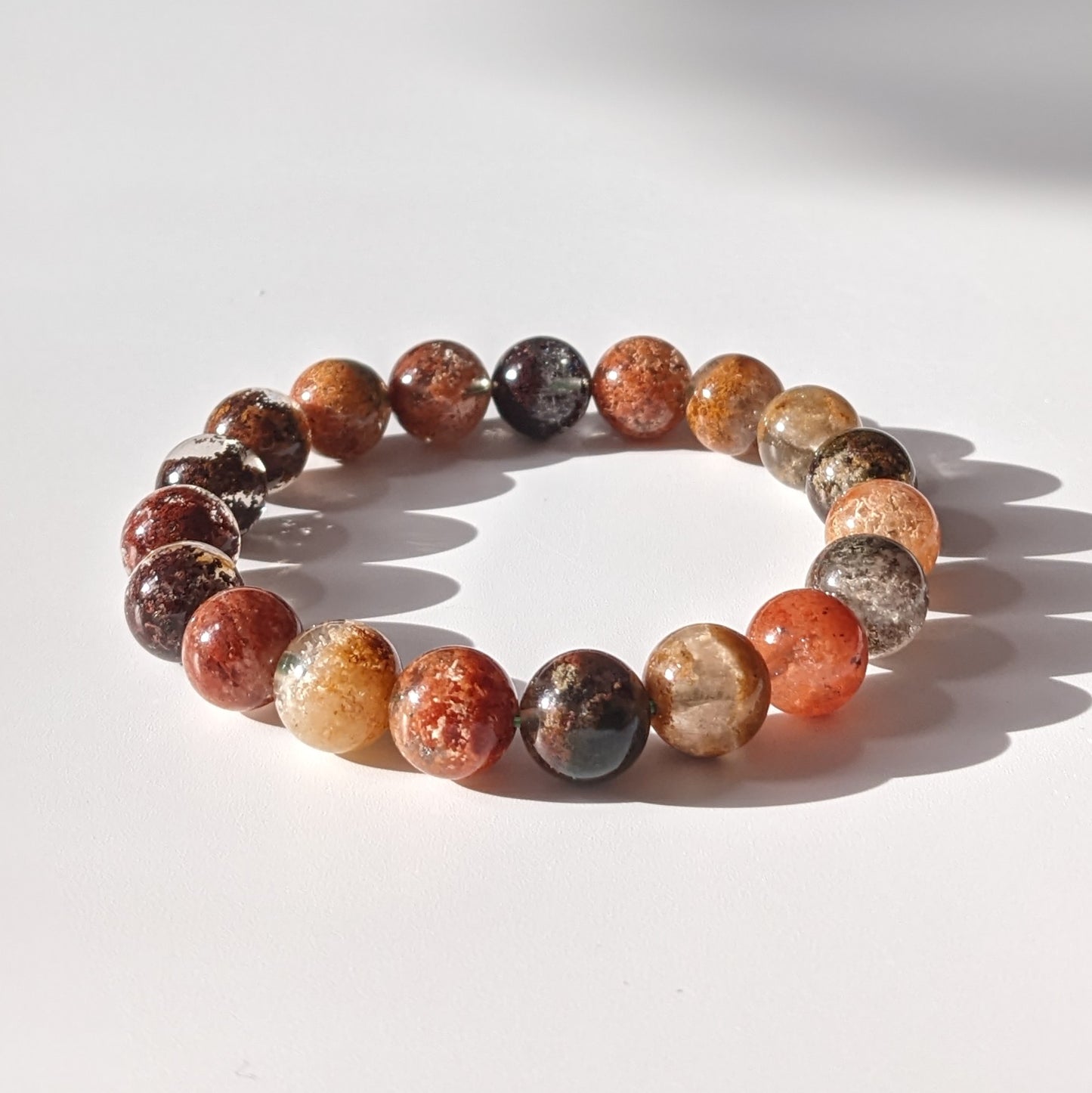 [MBLD05] Garden Lodolite Beaded Bracelet 清晶四季幽靈手串 10mm
