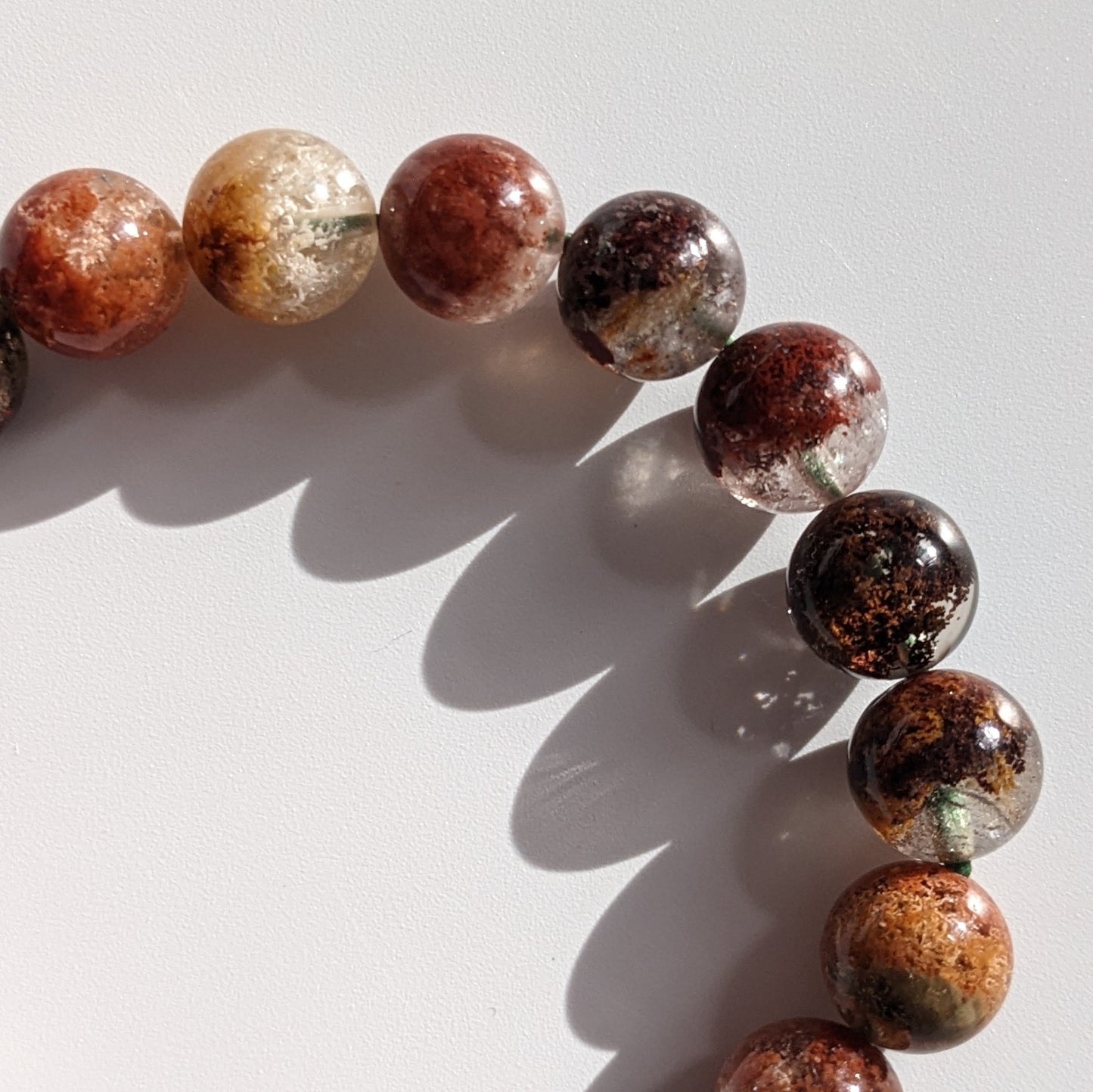 [MBLD05] Garden Lodolite Beaded Bracelet 清晶四季幽靈手串 10mm